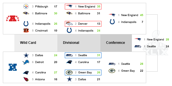 NFL playoff results season 2014-2015